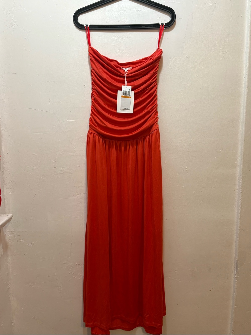 NIA The Brand Red Ruched Maxi Dress